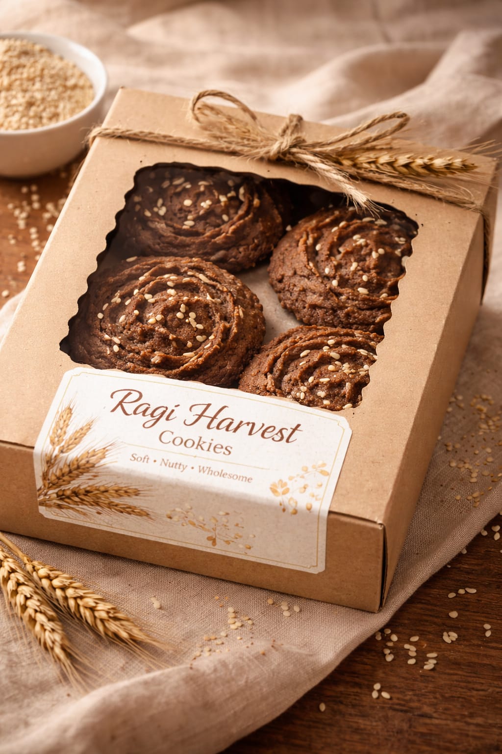 ragi swirl harvest cookies